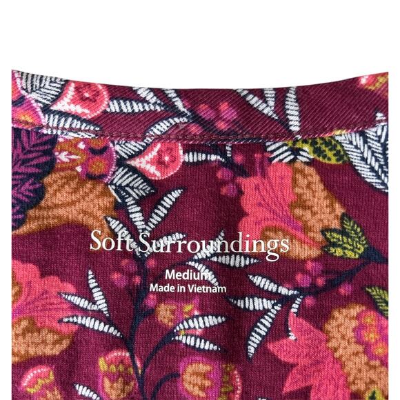 Soft Surroundings Size Medium Floral‎ Soft Essential Supima Cotton T Shirt Dress - Picture 7 of 8